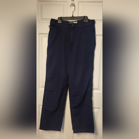 Carhartt Blue Loose Fit Cat 2 Fr Denim Pants Size 36x34 Like New - Picture 1 of 5